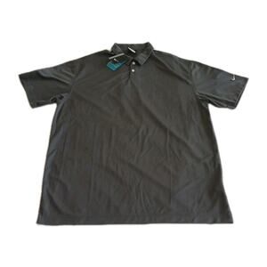 Nike Golf Polo Shirt Men XXL Gray Dri-Fit Embroidered Logo Cartoon Cat Casual